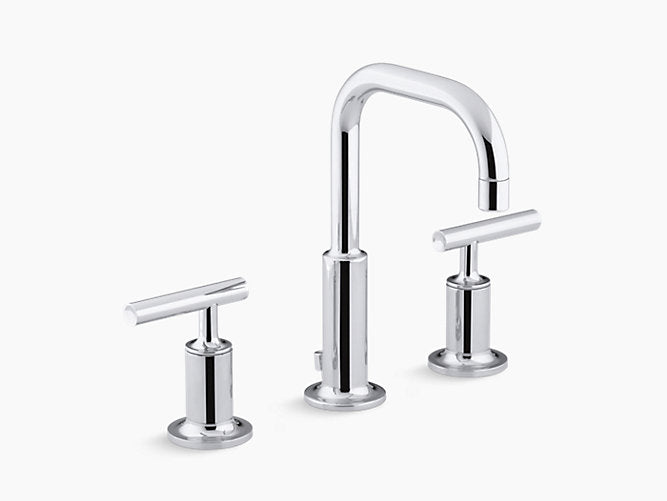 Purist Widespread Lavatory Faucet Gooseneck and Low Lever Handles K-14406-4-BV