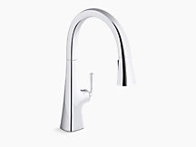 Graze Kitchen sink faucet with KOHLER® Konnect™ and voice-activated technology K-22068-WB-CP