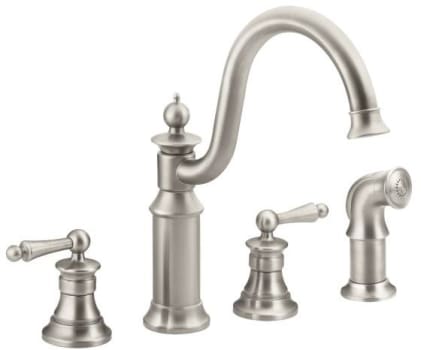 Waterhill Two-Handle High Arc Kitchen Faucet, Spot Resist Stainless S712SRS